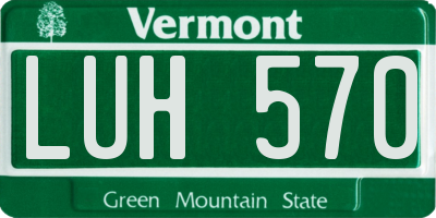 VT license plate LUH570