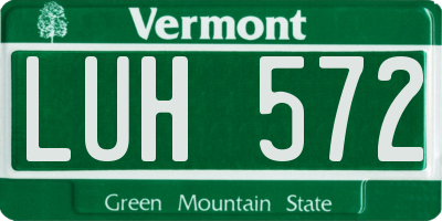 VT license plate LUH572
