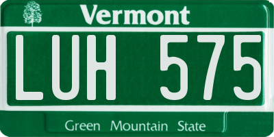 VT license plate LUH575