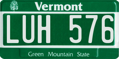 VT license plate LUH576