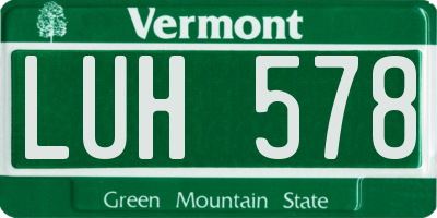 VT license plate LUH578