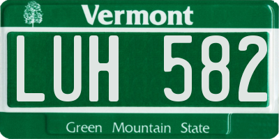 VT license plate LUH582