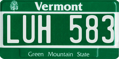 VT license plate LUH583