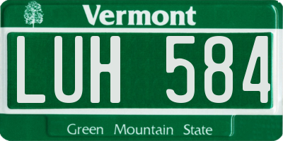 VT license plate LUH584