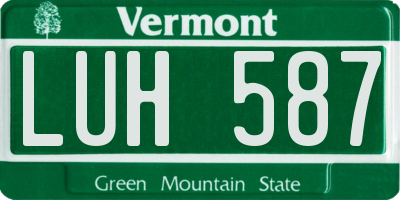 VT license plate LUH587