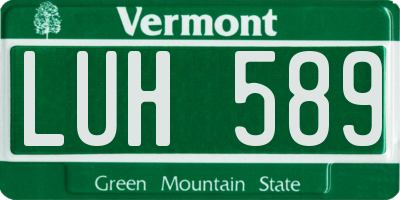 VT license plate LUH589