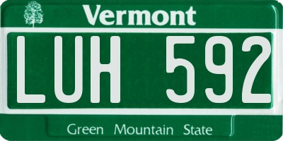VT license plate LUH592