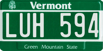 VT license plate LUH594