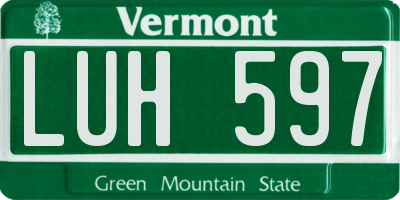 VT license plate LUH597