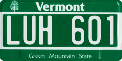 VT license plate LUH601