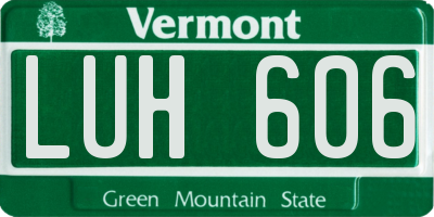 VT license plate LUH606