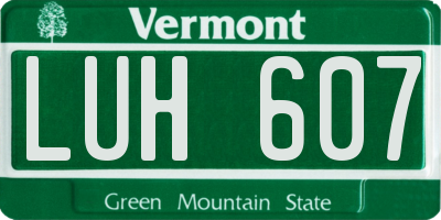 VT license plate LUH607