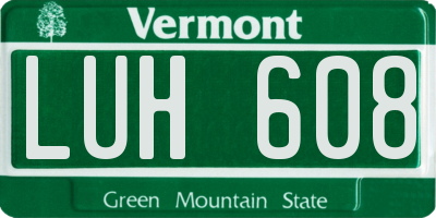VT license plate LUH608