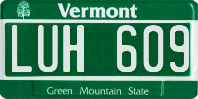 VT license plate LUH609
