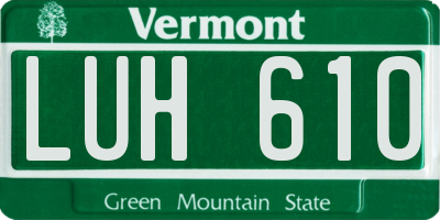 VT license plate LUH610