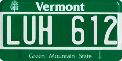 VT license plate LUH612