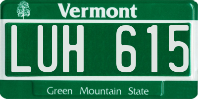 VT license plate LUH615