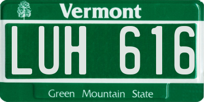VT license plate LUH616