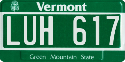 VT license plate LUH617