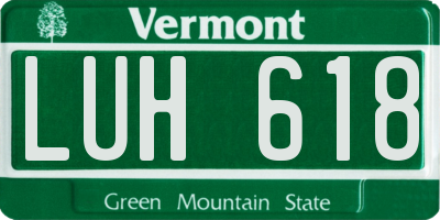 VT license plate LUH618