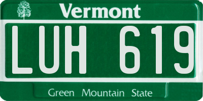 VT license plate LUH619