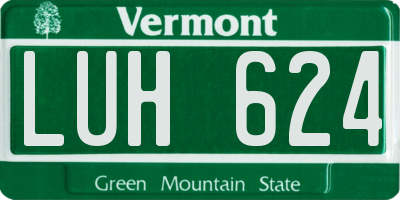 VT license plate LUH624