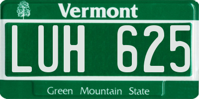 VT license plate LUH625
