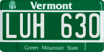 VT license plate LUH630