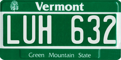 VT license plate LUH632