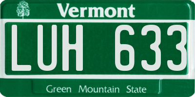 VT license plate LUH633