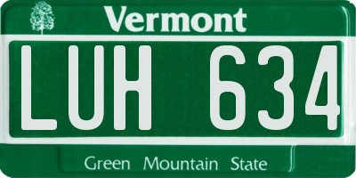 VT license plate LUH634