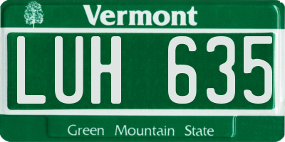 VT license plate LUH635