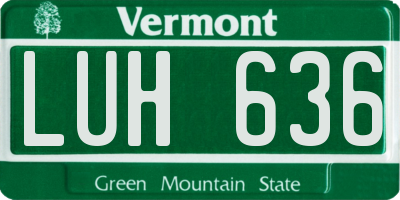 VT license plate LUH636