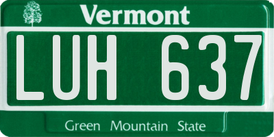 VT license plate LUH637