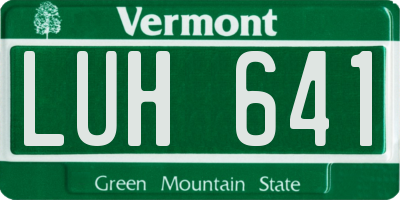 VT license plate LUH641