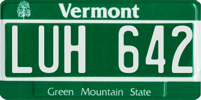 VT license plate LUH642