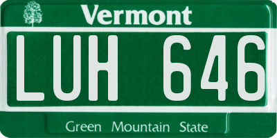 VT license plate LUH646