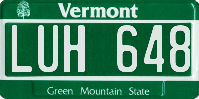 VT license plate LUH648