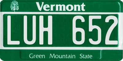 VT license plate LUH652