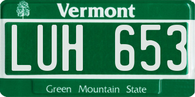 VT license plate LUH653