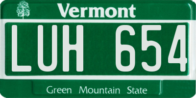 VT license plate LUH654