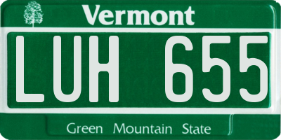 VT license plate LUH655