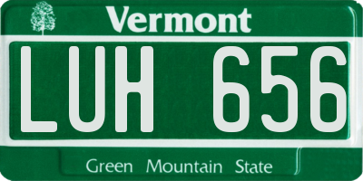 VT license plate LUH656