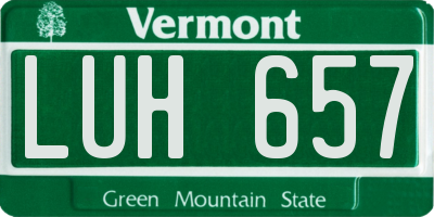 VT license plate LUH657