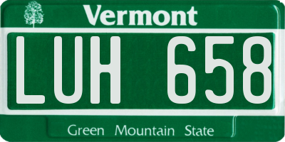 VT license plate LUH658