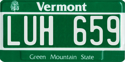 VT license plate LUH659