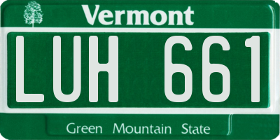 VT license plate LUH661