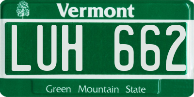 VT license plate LUH662