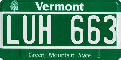 VT license plate LUH663