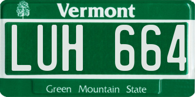 VT license plate LUH664